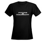 Collectible female tshirt with first Future Is Tomorrow logo